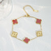 Wholesale Retro Floral Stainless Steel 18K Gold Plated Lucky Clover Bracelet For Men And Women
