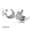 Wholesale Retro French Style Geometric Stainless Steel Electroplated Ctype Earrings For Women
