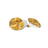 Wholesale Retro French Style Stainless Steel Earrings With Pleated Texture And Vacuum Real Gold Electroplating In Pvd Furnace Geometric Design For Women