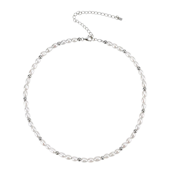 Wholesale Retro Freshwater Pearl Necklace In S925 Silver With French Baroque Irregular Design And Platinum Or 18K Gold Electroplating