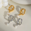 Wholesale Retro Freshwater Pearl Pendant Earrings For Women Light Luxury Hollow Distinctive Stainless Steel Pvd Furnace Vacuum Real Gold Plated