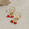 Wholesale Retro Fruit Shaped Stainless Steel Pendant Earrings For Women