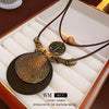 Wholesale Retro Geometric Alloy And Leather Clavicle Necklace With Electroplating