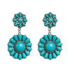 Wholesale Retro Geometric Alloy Inlaid Turquoise Women's Earrings