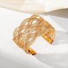 Wholesale Retro Geometric Alloy Woven Mesh Adjustable Wide Face Bracelet With Electroplating Treatment For Women And Unisex