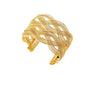 Wholesale Retro Geometric Alloy Woven Mesh Adjustable Wide Face Bracelet With Electroplating Treatment For Women And Unisex