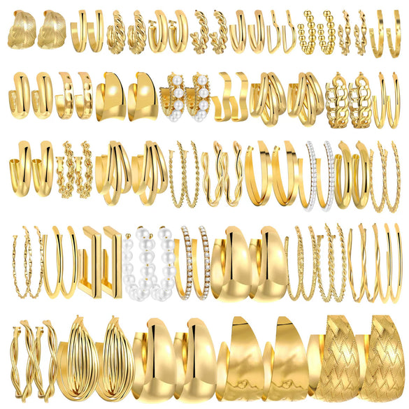 Wholesale Retro Geometric C Type Pearl Earrings With Electroplating