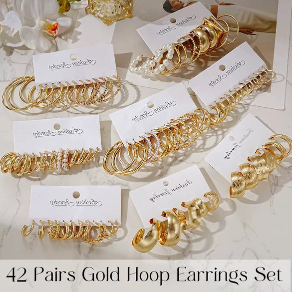 Wholesale Retro Geometric C Type Pearl Earrings With Electroplating