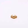 Wholesale Retro Geometric Colored Zircon December Birthstone Titanium Steel Electroplated Ring Unisex