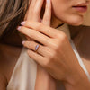 Wholesale Retro Geometric Colored Zircon December Birthstone Titanium Steel Electroplated Ring Unisex