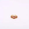 Wholesale Retro Geometric Colored Zircon December Birthstone Titanium Steel Electroplated Ring Unisex