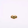 Wholesale Retro Geometric Colored Zircon December Birthstone Titanium Steel Electroplated Ring Unisex