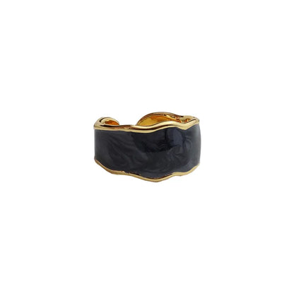 Wholesale Retro Geometric Copper Enamel Plating Open Rings