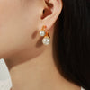 Wholesale Retro Geometric Copper Imitation Pearl Earrings Jewelry For Women With Electroplating Design