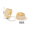 Wholesale Retro Geometric Cshaped Copper Inlaid Zircon Electroplated Women's Earrings