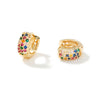 Wholesale Retro Geometric Cshaped Copper Inlaid Zircon Electroplated Women's Earrings