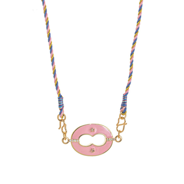 Wholesale Retro Geometric Dripping Oil Copper Pendant Clavicle Chain Goldplated