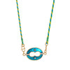 Wholesale Retro Geometric Dripping Oil Copper Pendant Clavicle Chain Goldplated