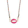 Wholesale Retro Geometric Dripping Oil Copper Pendant Clavicle Chain Goldplated