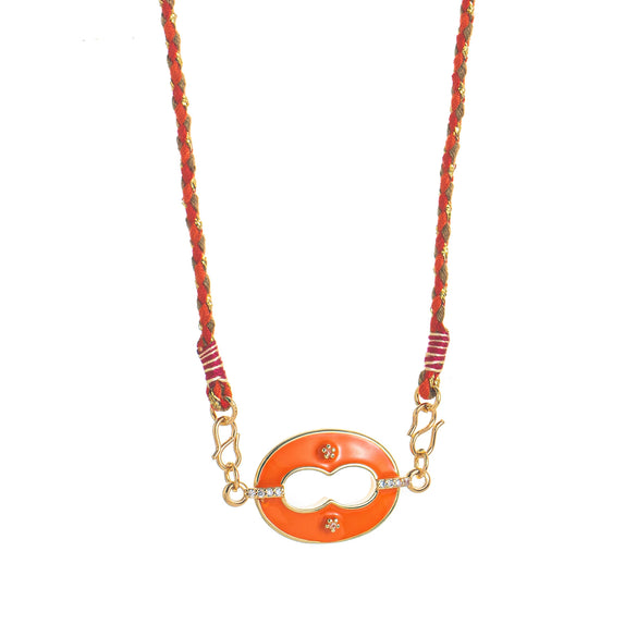 Wholesale Retro Geometric Dripping Oil Copper Pendant Clavicle Chain Goldplated