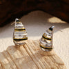 Wholesale Retro Geometric Dripping Oil Design Drop Shape Stainless Steel And Titanium Steel Earrings For Women