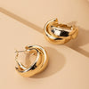 Wholesale Retro Geometric Electroplated Metal Round Earrings For Women