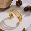 Wholesale Retro Geometric Electroplated Stainless Steel Multilayered Open Bracelet Jewelry For Girls