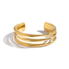 Wholesale Retro Geometric Electroplated Stainless Steel Multilayered Open Bracelet Jewelry For Girls