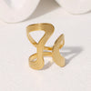 Wholesale Retro Geometric Exaggerated Stainless Steel Ring With Simple Line Irregular Niche Design And Electroplating For Women