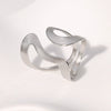 Wholesale Retro Geometric Exaggerated Stainless Steel Ring With Simple Line Irregular Niche Design And Electroplating For Women