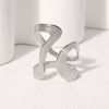 Wholesale Retro Geometric Exaggerated Stainless Steel Ring With Simple Line Irregular Niche Design And Electroplating For Women