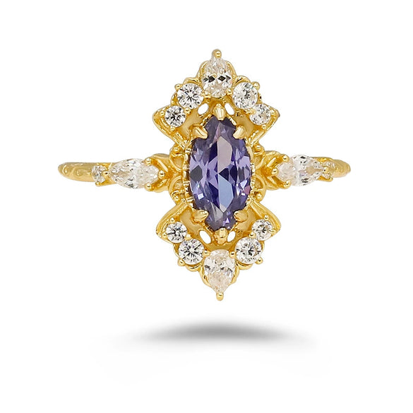 Wholesale Retro Geometric Inlaid Zircon 925 Silver Women's Ring