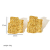 Wholesale Retro Geometric Irregular Pleated Texture Stainless Steel Electroplated Women's Earrings