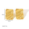 Wholesale Retro Geometric Irregular Pleated Texture Stainless Steel Electroplated Women's Earrings