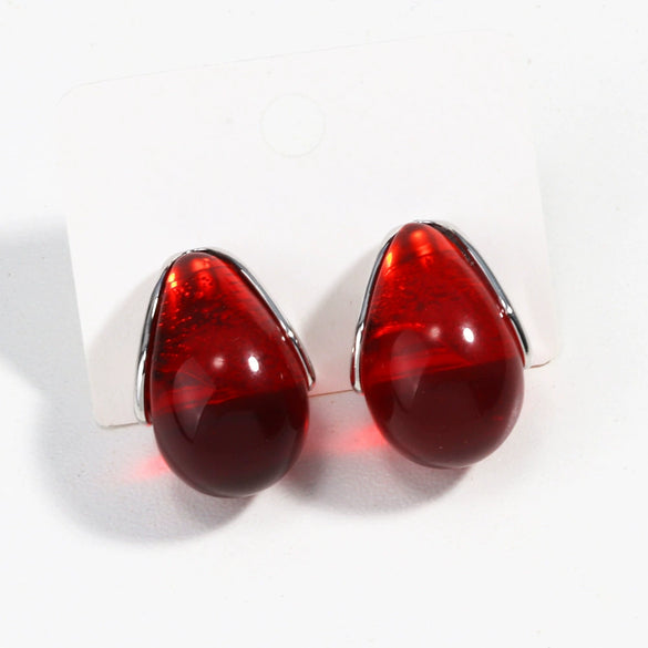Wholesale Retro Geometric Irregular Resin Drop Earrings For Women With Electroplating