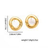 Wholesale Retro Geometric Irregular Round Hollow Stud Earrings In Titanium Steel With Electroplating For Women