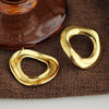 Wholesale Retro Geometric Irregular Round Hollow Stud Earrings In Titanium Steel With Electroplating For Women