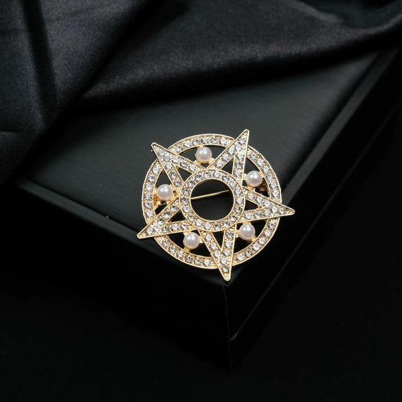 Wholesale Retro Geometric Magic Array Pentagram Zinc Alloy Electroplating Brooch For Unisex