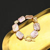 Wholesale Retro Geometric Natural Pearl Square Bracelet Electroplated With Real Gold For Women