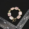 Wholesale Retro Geometric Natural Pearl Square Bracelet Electroplated With Real Gold For Women