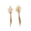 Wholesale Retro Geometric Natural Pearl 925 Sterling Silver Tassel Earrings With Electroplating