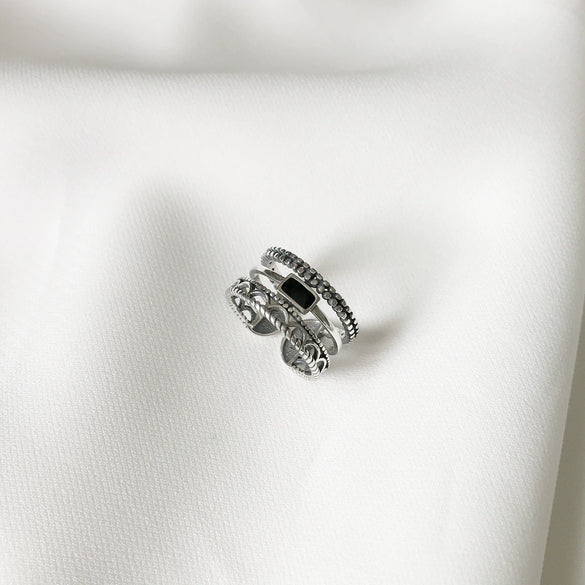 Wholesale Retro Geometric Open Gum Ring Jewelry Made Of 925 Sterling Silver