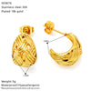 Wholesale Retro Geometric Oval Titanium Steel Earrings For Women With Electroplating