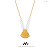 Wholesale Retro Geometric Shell Shape Titanium Steel Electroplated Pendant Necklace For Women