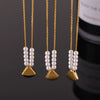 Wholesale Retro Geometric Shell Shape Titanium Steel Electroplated Pendant Necklace For Women