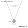 Wholesale Retro Geometric Shell Shape Titanium Steel Electroplated Pendant Necklace For Women