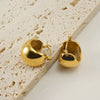 Wholesale Retro Geometric Spherical 316L Stainless Steel Electroplated Women's Earrings