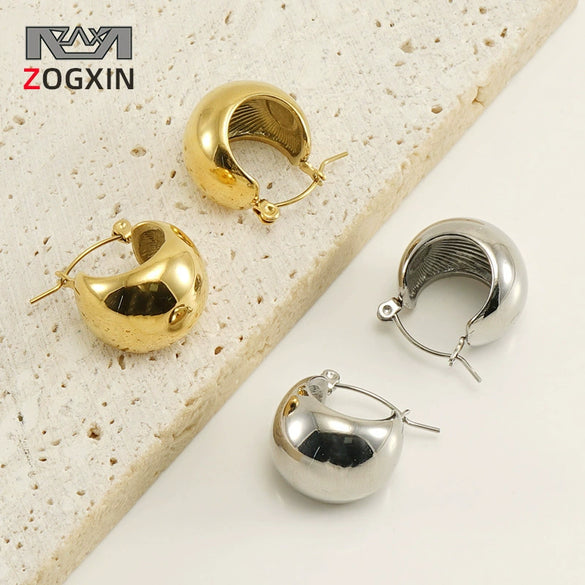 Wholesale Retro Geometric Spherical 316L Stainless Steel Electroplated Women's Earrings