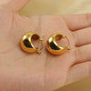 Wholesale Retro Geometric Spherical 316L Stainless Steel Electroplated Women's Earrings