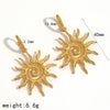 Wholesale Retro Geometric Spiral Sunflower Stainless Steel Earrings With Electroplating For Women